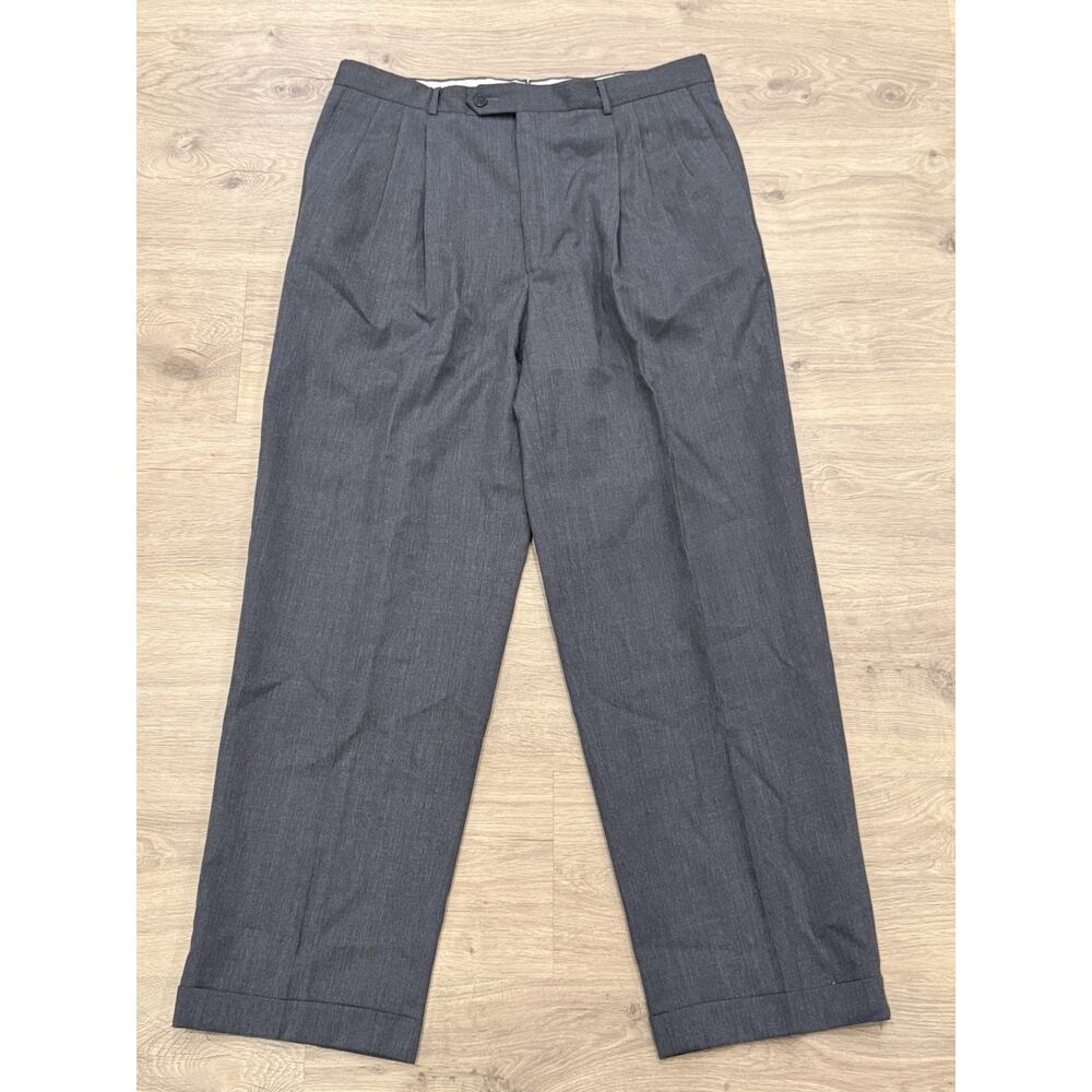 Vintage Monsieur by Givenchy Mens 36R Pleated Dress Pant Gray Slacks Trouser
